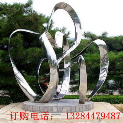 不锈钢抽象飘带雕塑