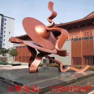 不锈钢双锣雕塑