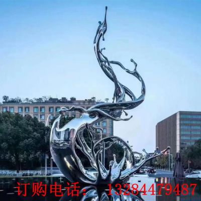 不锈钢海浪雕塑