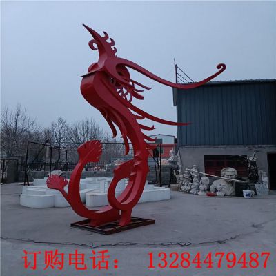 不锈钢抽象凤凰雕塑