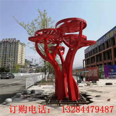 不锈钢镂空异型树雕塑