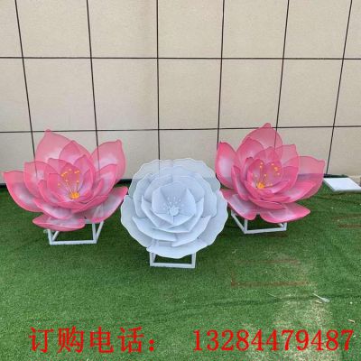 不锈钢镂空编织花朵雕塑