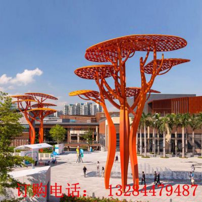 大型不锈钢异型树雕塑