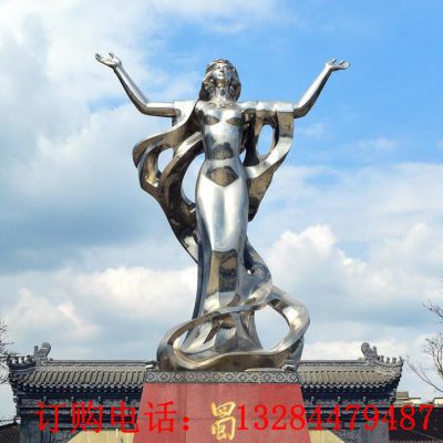 不锈钢镜面女神雕塑