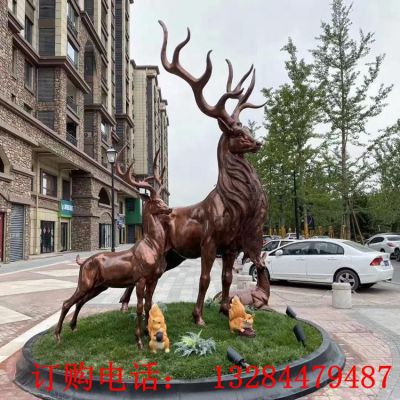 铸铜麋鹿雕塑