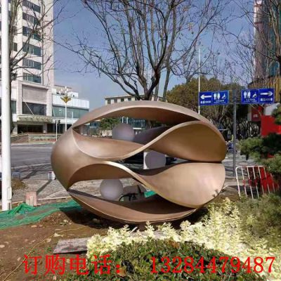 不锈钢抽象椭圆雕塑