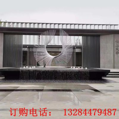 不锈钢抽象凤尾雕塑