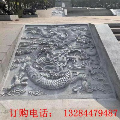石雕龙浮雕台阶雕塑