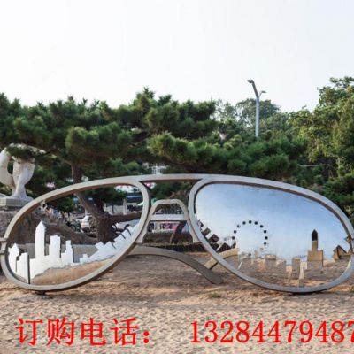大型不锈钢太阳镜雕塑