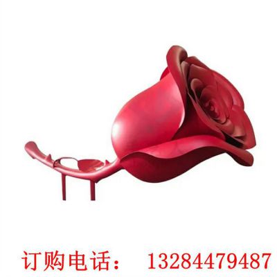 不锈钢玫瑰花雕塑