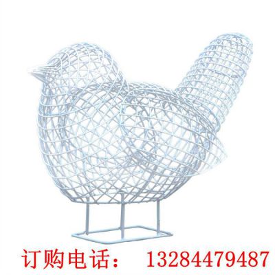 不锈钢镂空编织小鸟雕塑