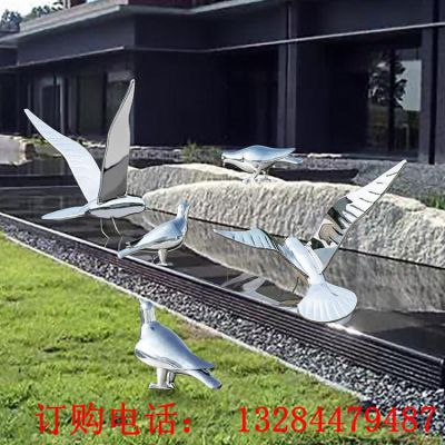 不锈钢镜面海鸥雕塑