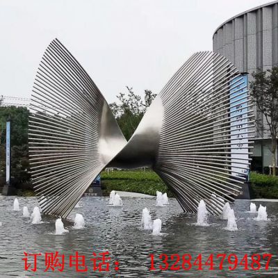 不锈钢抽象凤尾雕塑