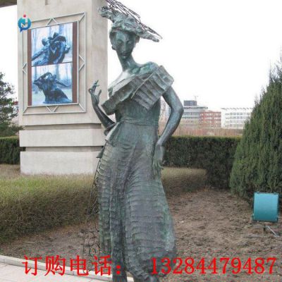 铸铜女人模特雕塑