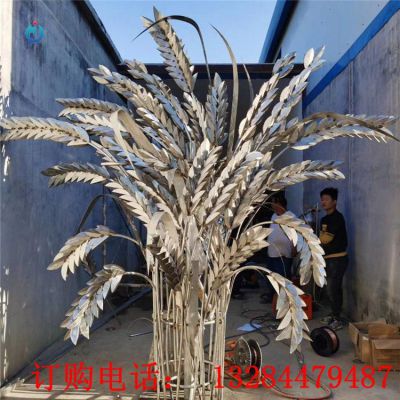 不锈钢镜面麦穗雕塑