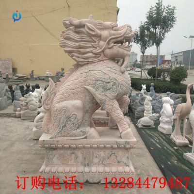 石雕麒麟门墩雕塑