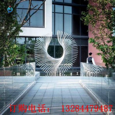 不锈钢抽象凤尾雕塑