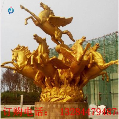 铸铜万马奔腾雕塑