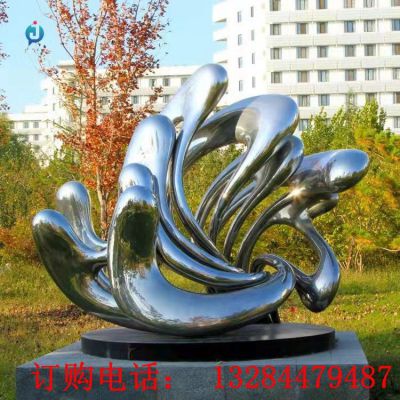 不锈钢镜面浪花雕塑