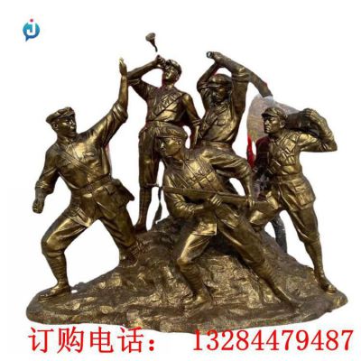 铸铜抗日英雄雕塑