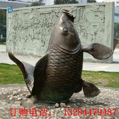 铸铜鲤鱼雕塑