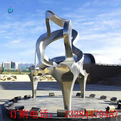 不锈钢抽象钢琴公园雕塑