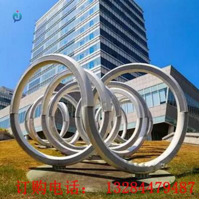 不锈钢抽象飘带园林雕塑