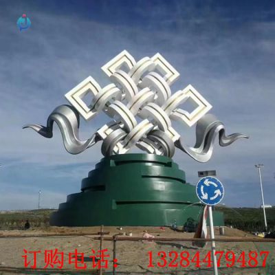 大型不锈钢中国结广场雕塑