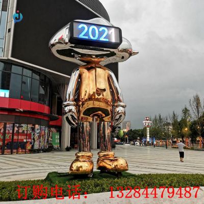不锈钢卡通人物步行街雕塑