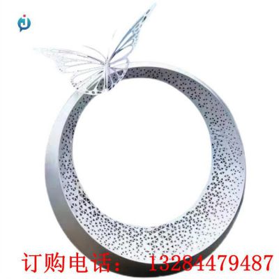 不锈钢蝴蝶圆环公园雕塑