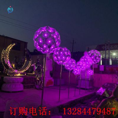 不锈钢发光蒲公英雕塑
