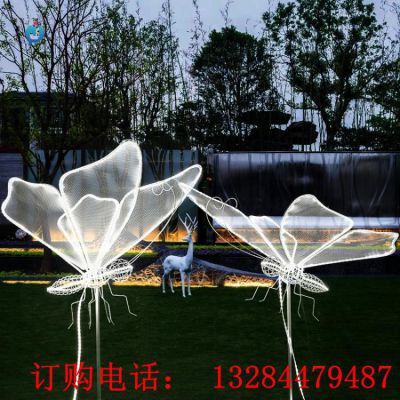 不锈钢发光蝴蝶公园雕塑