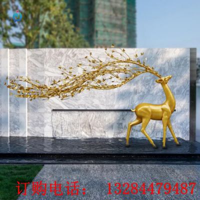 不锈钢树枝角鹿动物雕塑