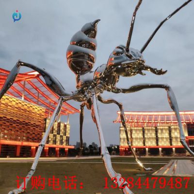 大型不锈钢蚂蚁广场雕塑