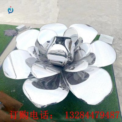 不锈钢镜面花朵公园雕塑
