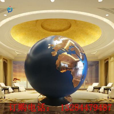 不锈钢地球仪售楼部雕塑