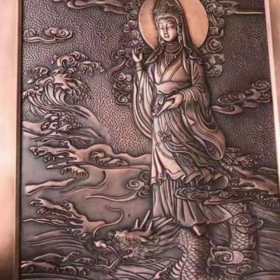 铸铜观音浮雕壁画雕塑