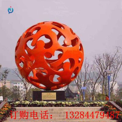 不锈钢镂空圆球广场雕塑