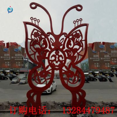 大型不锈钢镂空蝴蝶公园雕塑
