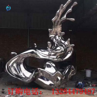 不锈钢浪花水景雕塑