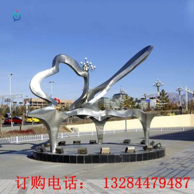 不锈钢抽象钢琴广场雕塑