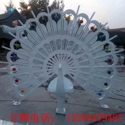 不锈钢抽象孔雀广场雕塑