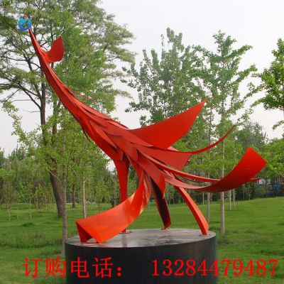 不锈钢抽象凤凰公园雕塑