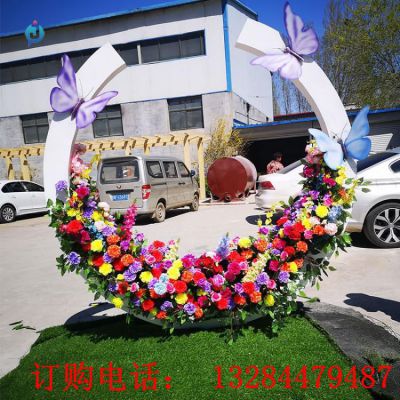 不锈钢圆环花架公园雕塑