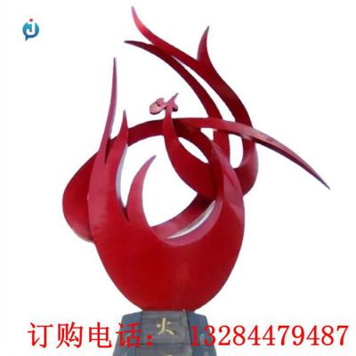 不锈钢抽象火凤凰城市雕塑
