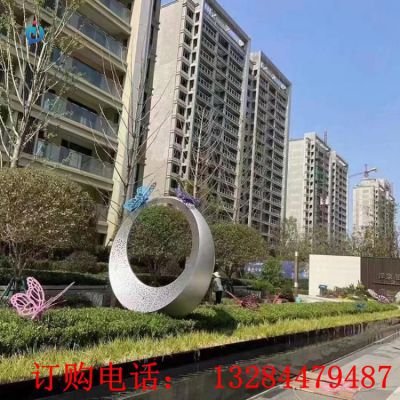 不锈钢圆环蝴蝶公园雕塑