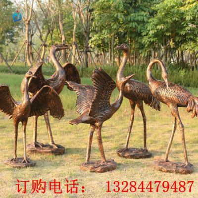 铸铜仙鹤动物雕塑