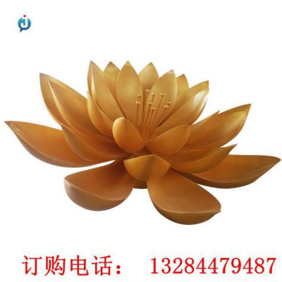 不锈钢莲花水景雕塑