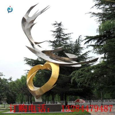 不锈钢抽象鸽子城市雕塑