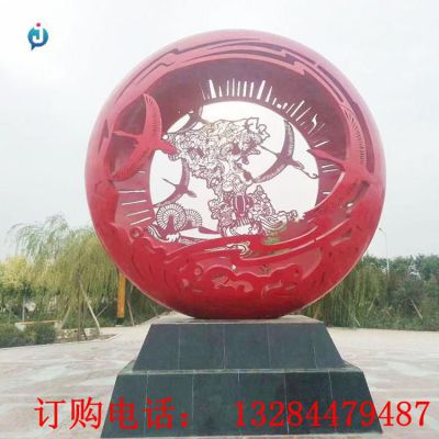 不锈钢镂空球剪影公园雕塑
